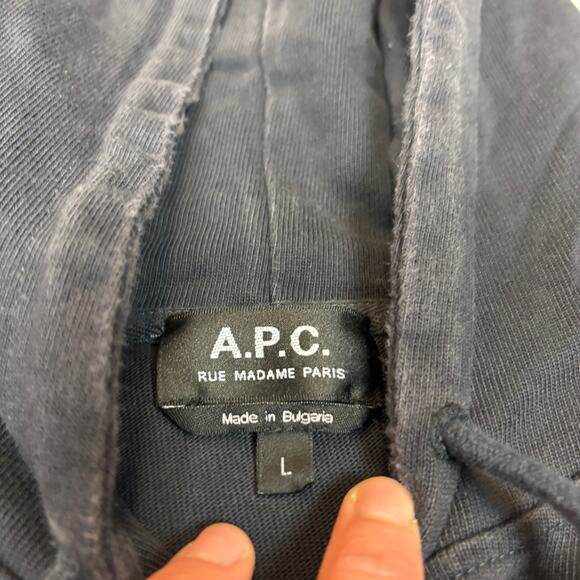 A.P.C. Rue Madame Paris Blank Hoodie Large Minimalist Quiet Luxury - Picture 4 of 9